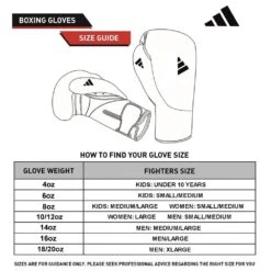 Adidas Tilt 200 Boxing Gloves -GEEZERS BOXING adi1290 sizechart