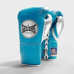 Geezers Elite Pro Fight Gloves - Special Edition -GEEZERS BOXING aqua silver