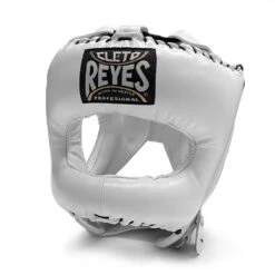 Cleto Reyes Pointed Nylon Bar Headguard -GEEZERS BOXING cleto reyes pointed headguard white