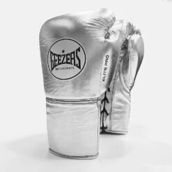 Geezers Elite Pro Training/Sparring Gloves 2.0 - Lace -GEEZERS BOXING elite pro lace silver 3