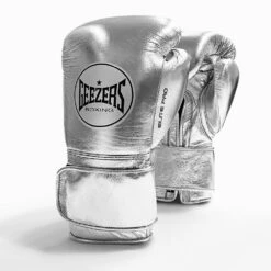 Geezers Elite Pro Training/Sparring Gloves 2.0 - Velcro -GEEZERS BOXING elite pro velcro silver 3