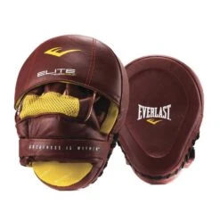 Everlast Elite Leather Punch Mitts -GEEZERS BOXING ev708 red