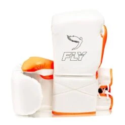 Fly Superlace X Boxing Gloves -GEEZERS BOXING fly103 wht orange