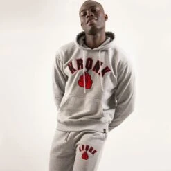 Kronk Gloves Applique Hoodie -GEEZERS BOXING fly104 grey a 1 5