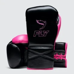 Fly Superlace X 2 Boxing Gloves -GEEZERS BOXING fly130 blk pnk a