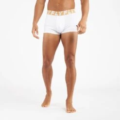Fly Icon Boxer Shorts -GEEZERS BOXING fly2514 white gold a