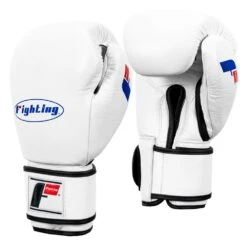 Fighting Sports Fury Professional Training Gloves - Velcro -GEEZERS BOXING fs105 white a