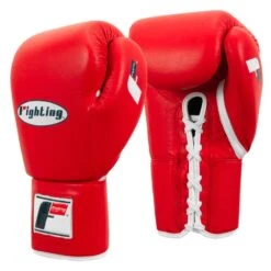 Fighting Sports Fury Professional Training Gloves - Lace -GEEZERS BOXING fs107 red a