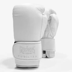 Geezers Pugilist Leather Boxing Gloves - Velcro -GEEZERS BOXING g126 new white a