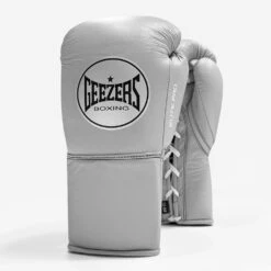 Geezers Elite Pro Training/Sparring Gloves 2.0 - Lace -GEEZERS BOXING g157 new light grey a
