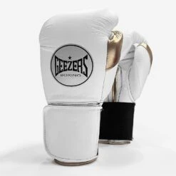 Geezers Halo Training/Sparring Boxing Gloves - Velcro -GEEZERS BOXING g160whitegold 3