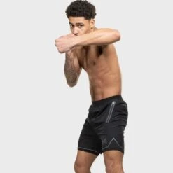 Geezers 2-in-1 Reflective Training Shorts -GEEZERS BOXING g2709 new b