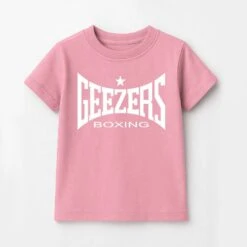 Geezers Large Logo Kids T-Shirt -GEEZERS BOXING g2765 pink new