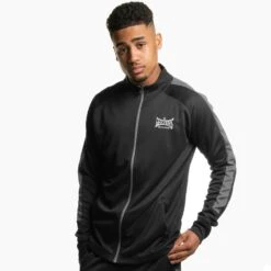 Geezers Poly Tracksuit Top -GEEZERS BOXING g2901 black grey 1