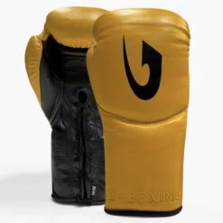 G-Boxing Curve Training/Sparring Boxing Gloves - Lace -GEEZERS BOXING gb160 yellow black a