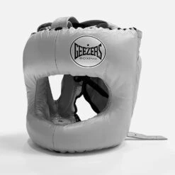Geezers Elite Pro Bar Faced Headguard -GEEZERS BOXING geezers elite pro barfaced headguard light grey