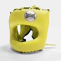 Geezers Elite Pro Bar Faced Headguard -GEEZERS BOXING geezers elite pro barfaced headguard yellow
