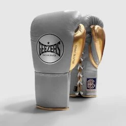 Geezers Elite Pro Fight Gloves - Special Edition -GEEZERS BOXING grey gold