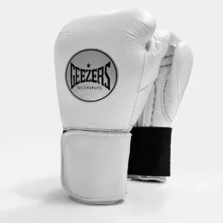 Geezers Halo Training/Sparring Boxing Gloves - Velcro -GEEZERS BOXING halo live images velcro white