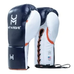 HIT N MOVE Horse Hair Suvari Boxing Gloves - Lace -GEEZERS BOXING hm106 deep blue a
