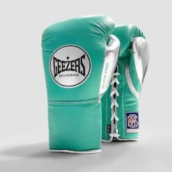 Geezers Elite Pro Fight Gloves - Special Edition -GEEZERS BOXING mint green silver