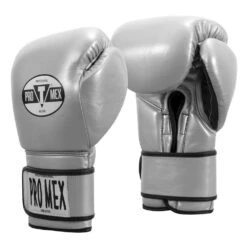 Pro Mex Pro Boxing Gloves V3.0 - Hook & Loop -GEEZERS BOXING pm101 silver a