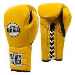 Pro Mex Pro Boxing Gloves V3.0 - Lace -GEEZERS BOXING pm102 yellow a