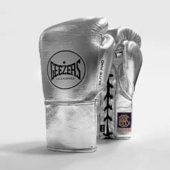 Geezers Elite Pro Fight Gloves - Special Edition -GEEZERS BOXING silver 5