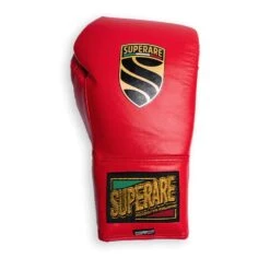SUPERARE S40 Italian Leather Boxing Gloves - Lace -GEEZERS BOXING sr101 red a