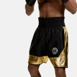 Suzi Wong X Geezers Luxury Satin Shorts -GEEZERS BOXING sw1706 black a