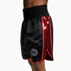 Suzi Wong X Geezers Satin/Sequin Boxing Shorts -GEEZERS BOXING sw1710 black red 1