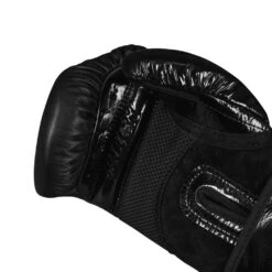 TITLE Black Blitz Sparring Gloves - Velcro -GEEZERS BOXING tb120 e 1