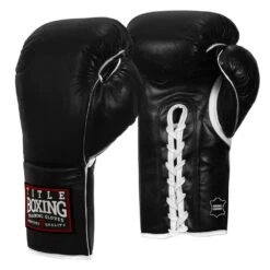 TITLE Boxing Old School Leather Lace-Up Sparring Boxing Gloves