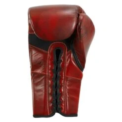 TITLE Boxing Blood Red Leather Sparring Gloves - Lace -GEEZERS BOXING tb144 d