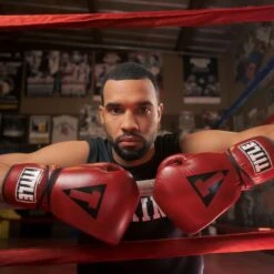 TITLE Boxing Blood Red Leather Sparring Gloves - Lace -GEEZERS BOXING tb144 g