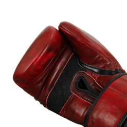 TITLE Boxing Blood Red Leather Bag Gloves -GEEZERS BOXING tb145 d