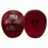 TITLE Boxing Blood Red Leather Punch Mitts