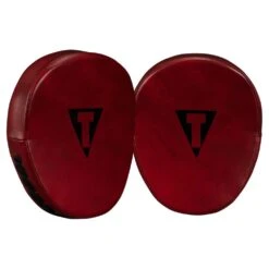 TITLE Boxing Blood Red Leather Punch Mitts -GEEZERS BOXING tb722 c