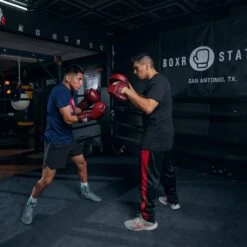 TITLE Boxing Blood Red Leather Punch Mitts -GEEZERS BOXING tb722 f