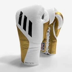 Adidas TILT 750 Pro Fight Boxing Gloves -GEEZERS BOXING tilt white gold