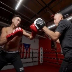 TITLE Cobra Leather Punch Mitts - White/Black -GEEZERS BOXING title cobra leather punch mitts 4