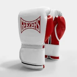 Geezers Hammer Training/Spar Boxing Gloves 2.0 - Velcro -GEEZERS BOXING velcro white red