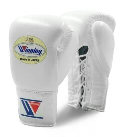 Winning MS Pro Fight Boxing Gloves -GEEZERS BOXING winning pro fight gloves white
